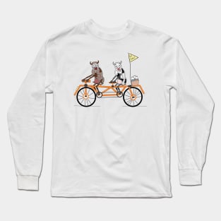 Cows on a tandem bike Long Sleeve T-Shirt